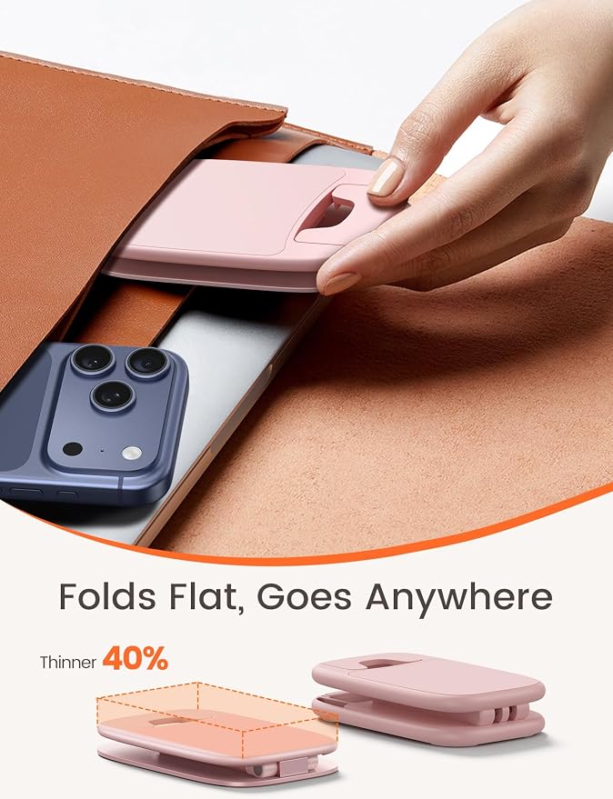 Lamicall Pink Desk Accessories for Women, Pink Office Supplies Desk Home Vanity Decor, Cute Rose Gold Phone Stand Holder for iPhone, 4-8'' Phone, Gifts for Teens Girls Boys Adults Women Men Mom Wife