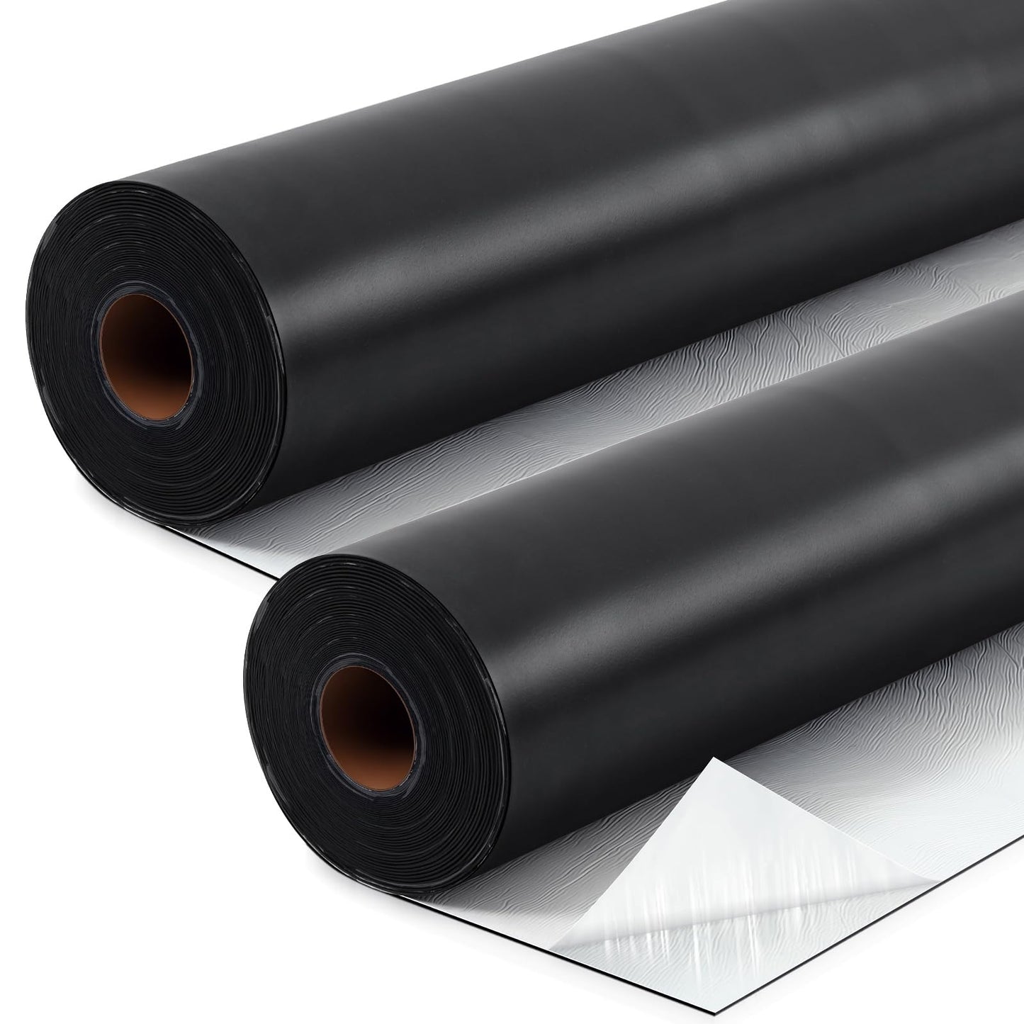 Pushglossy 2 Rolls EPDM Rubber Roofing Membrane 39" x 20ft, Self-Adhesive Waterproof Underlayment, 50 Mil Reinforced Flat Roof Sheet, Ice and Water Sheet for RV, Shed, Garage and Patio