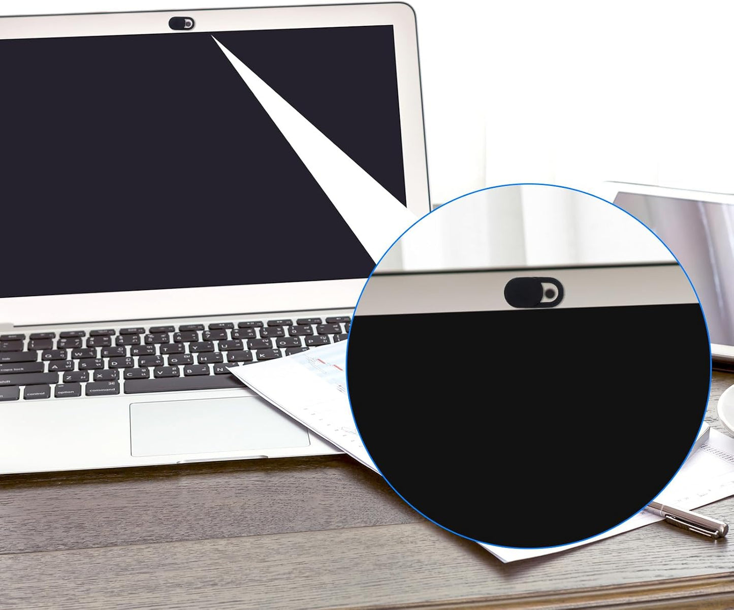 Larrel 50 Pcs Webcam Cover, Black Practical Laptop Camera Cover Small Portable Phone Camera Covers for Compute Cell