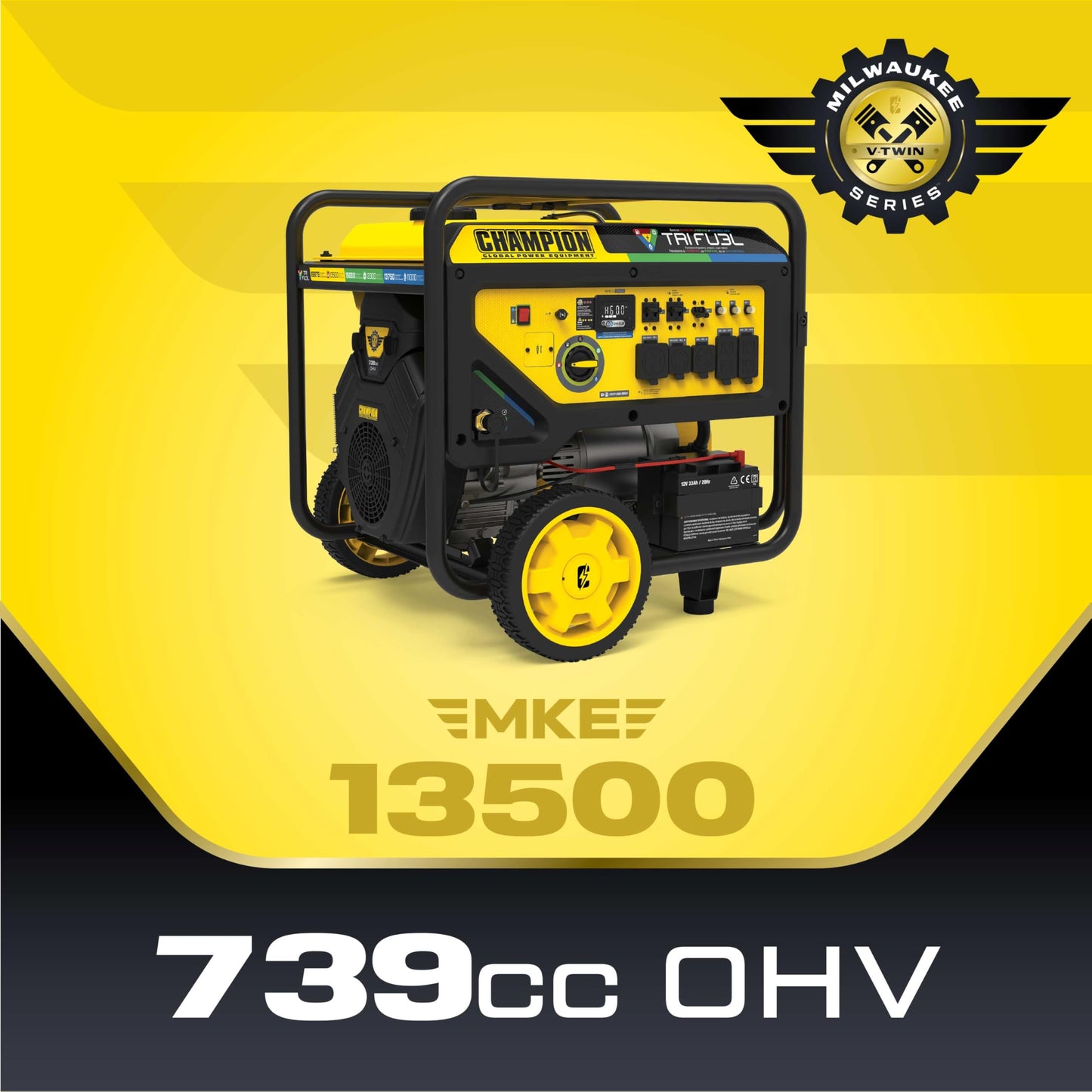 Champion Power Equipment 16,875-Watt Electric Start Tri Fuel Home Backup Portable Generator, Free 3-Year Warranty