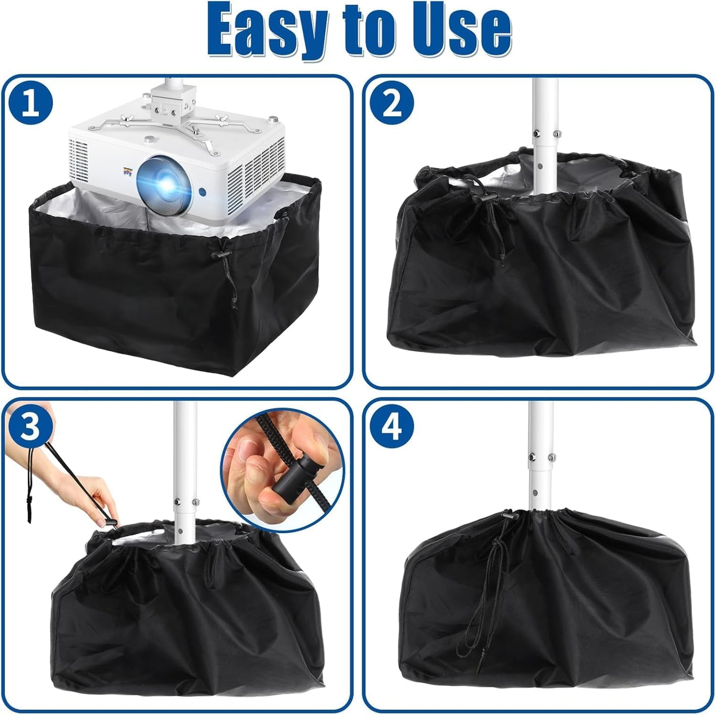 2-Be-Best 14.9" 12.2" 11" Projector Dust Cover, Large Projector Cover Dust-Proof Waterproof Protector for Projectors on