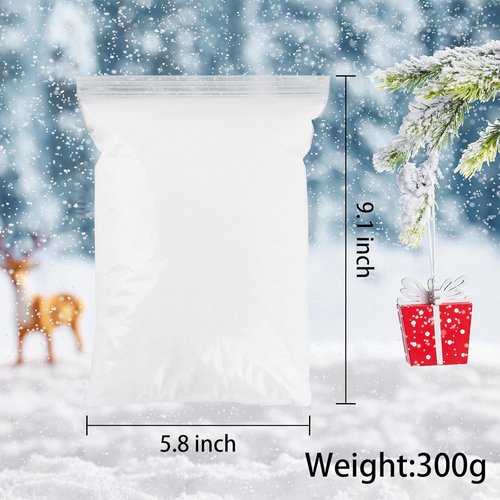 Morofme Christmas Fake Snow - Realistic Lifelike Artificial Snow Powder for Holiday Displays | 10.58 Ounces