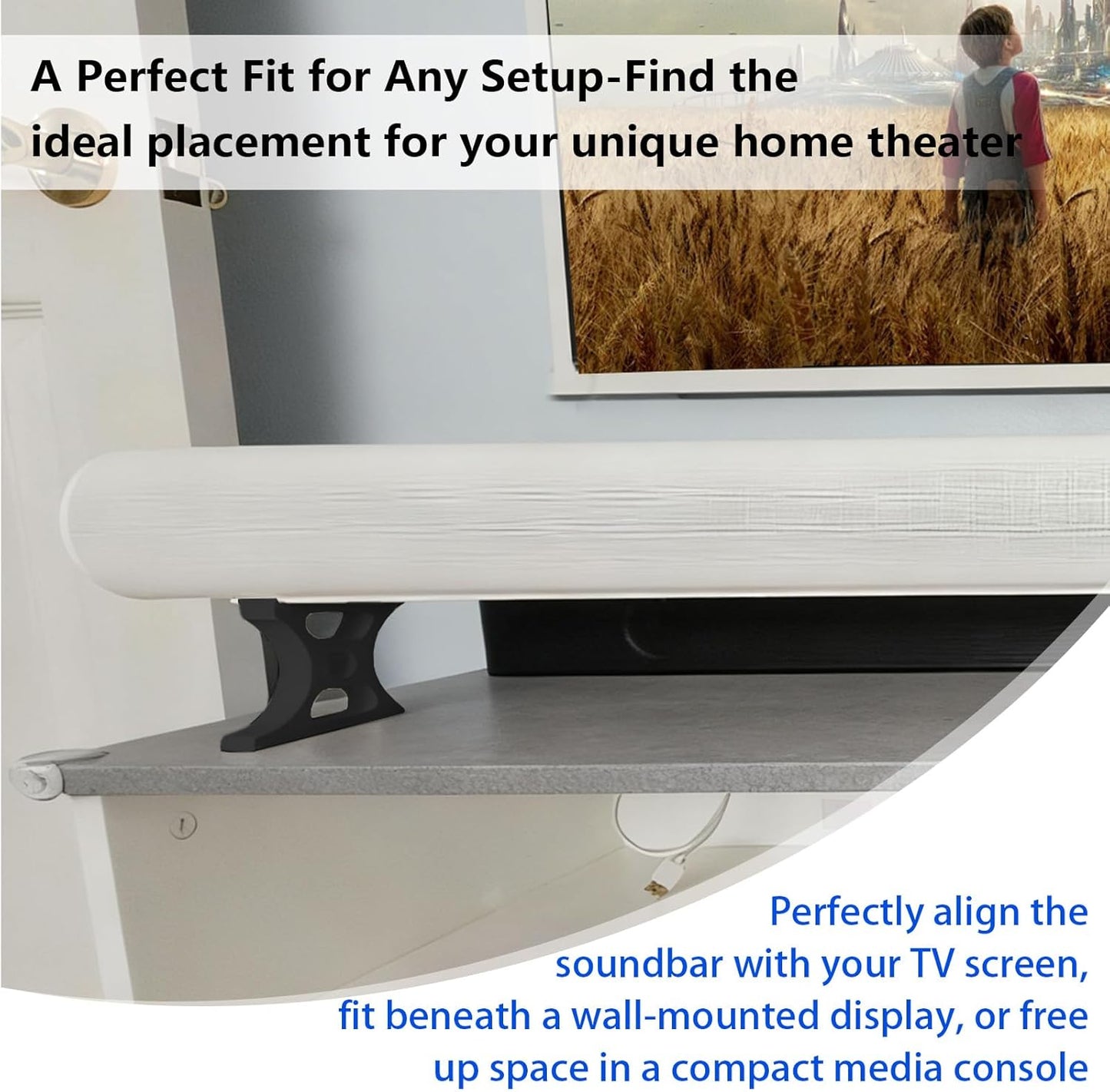 Generic 3-Height (25mm-75mm), Installation(50mm Soundbar Stand Compatible with Arc, Adjustable Riser Base Sturdy Base