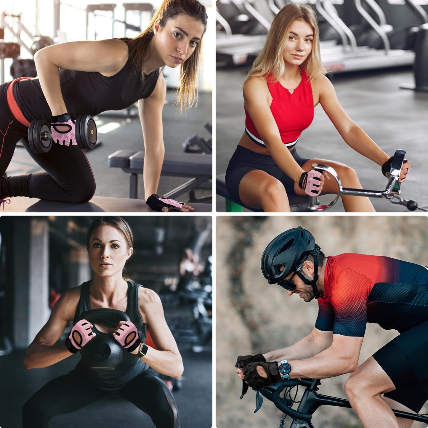 Barbell Pad Set,10 Pcs Barbell pads For Hip Thrust Squat & Lunges Support,With 2 Workout Ankle Straps, 2 Workout Gloves, 2 Gym Straps Weight Lifting, Resistance Bands,Olympic Bar Pad,Carry Bag (Black, Large-Gloves)