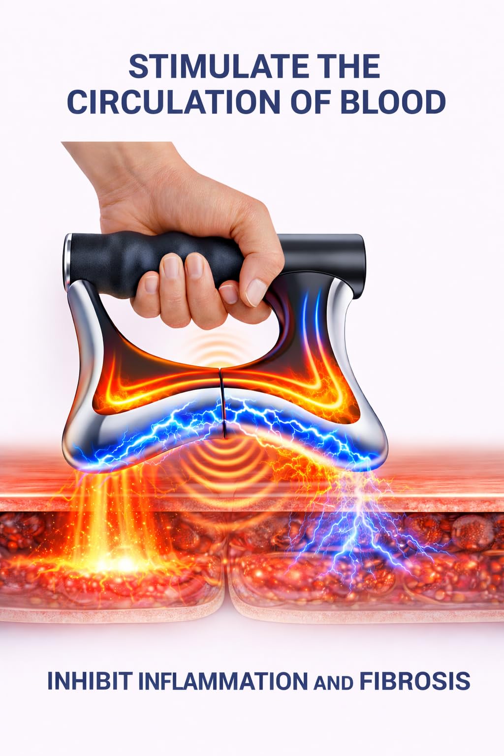 Heated Muscle Scraper Tool, Fascia Release Full Body Contouring Machine, Muscle Scraper Tool Features Modes: Vibration, Heat Therapy and Microcurrent, Fascia Instant Muscle Relaxation Soreness Relief