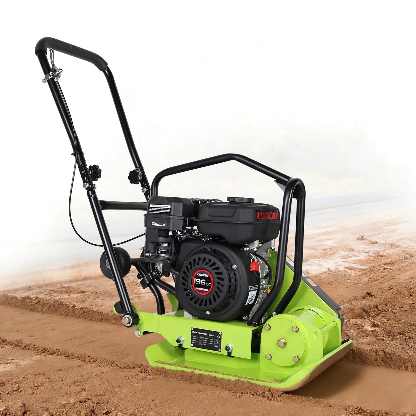 BETTERI Plate Compactor 6.5HP with 196cc 5400 VPM Gas Engine, 20"x15" Compactor Plate Machine, 2500 lbs Compaction Force Plate Tamper, Soil Compactor Machine for Pavers, Walkways, Yard