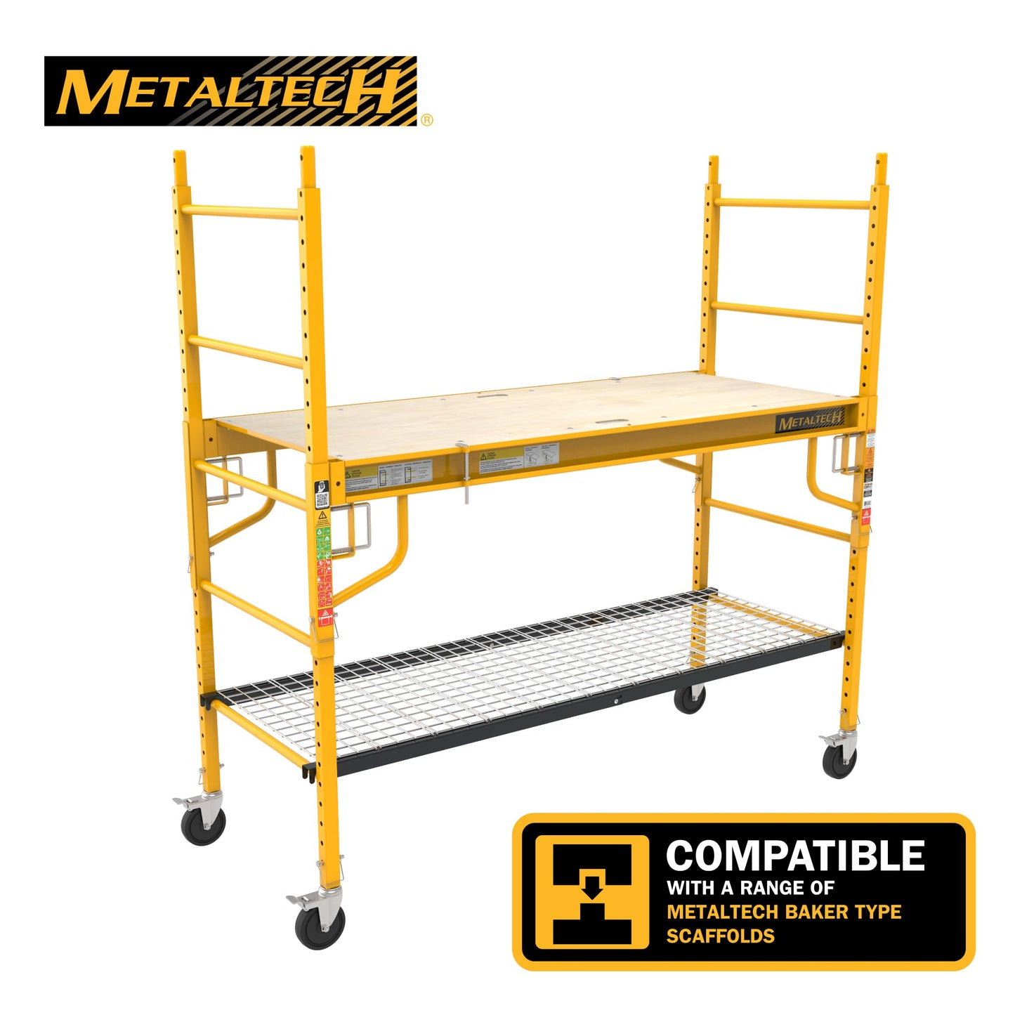 Metaltech Storage Shelf for Interior Scaffolding, Heavy Duty 200 lb Capacity, Metal Shelves for Storage, Shelf Organizers, Scaffolding Accessories, Storage Racks and Shelving
