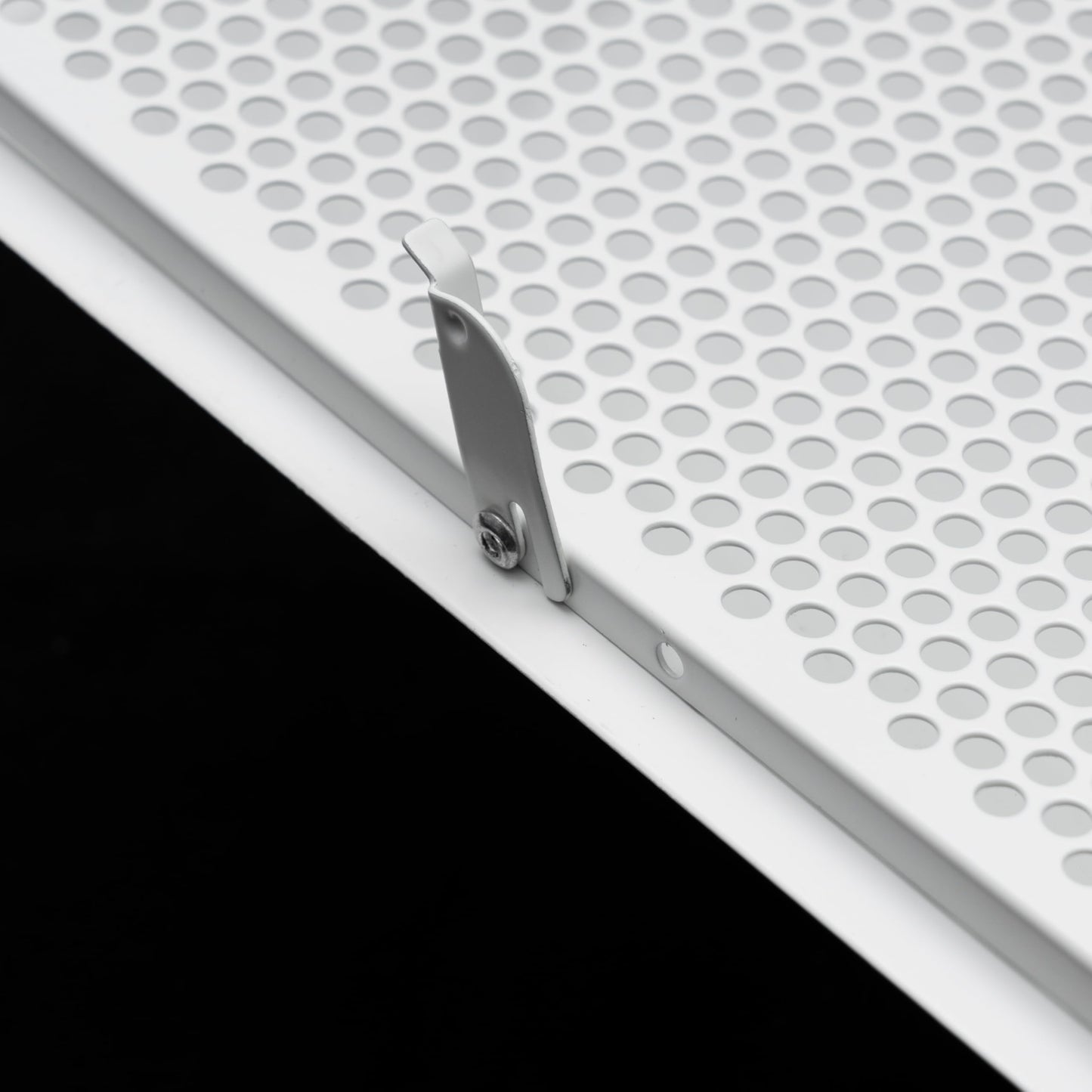 Fits 24x24 Steel T-Bar Ceiling Grid | 2x2 Feet Lay in Steel Perforated Face Air Supply Diffuser with Round 10" [Neck Size] by Handua | Ceiling Vent | White| Outer Dimension: 23-3/4" x 23-3/4"