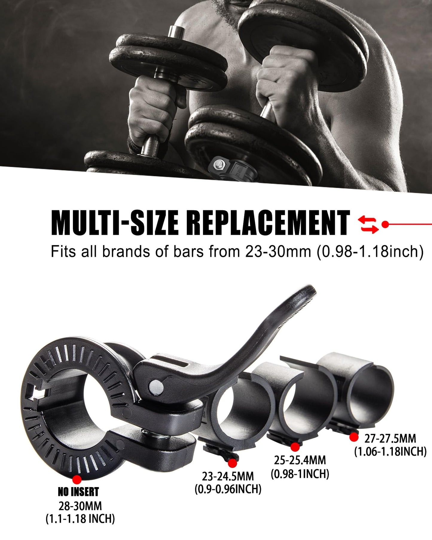 ZY-HUAN mini Barbell Clips 1 inch I Multi-Size Adjustable Barbell Collar I 1 inch Barbell ClampsIQuick Release Weight Clips Pair of Locking for Dumbbell Bar