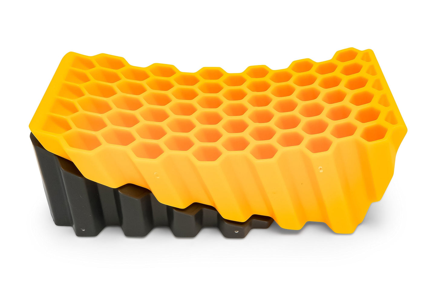 Camco Curved Camper/RV Leveler & Wheel Chock - Features Heavy Duty Honeycomb Design & Includes Non-Slip Rubber Grippers on Wheel Chock - Compatible w/Trailers Up to 30,000 lbs - 1-Pack (44423)