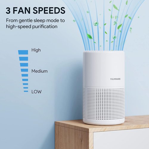 FULMINARE H13 True HEPA Air Purifier - Quiet Portable Air Cleaner with Night Light for Home & Office
