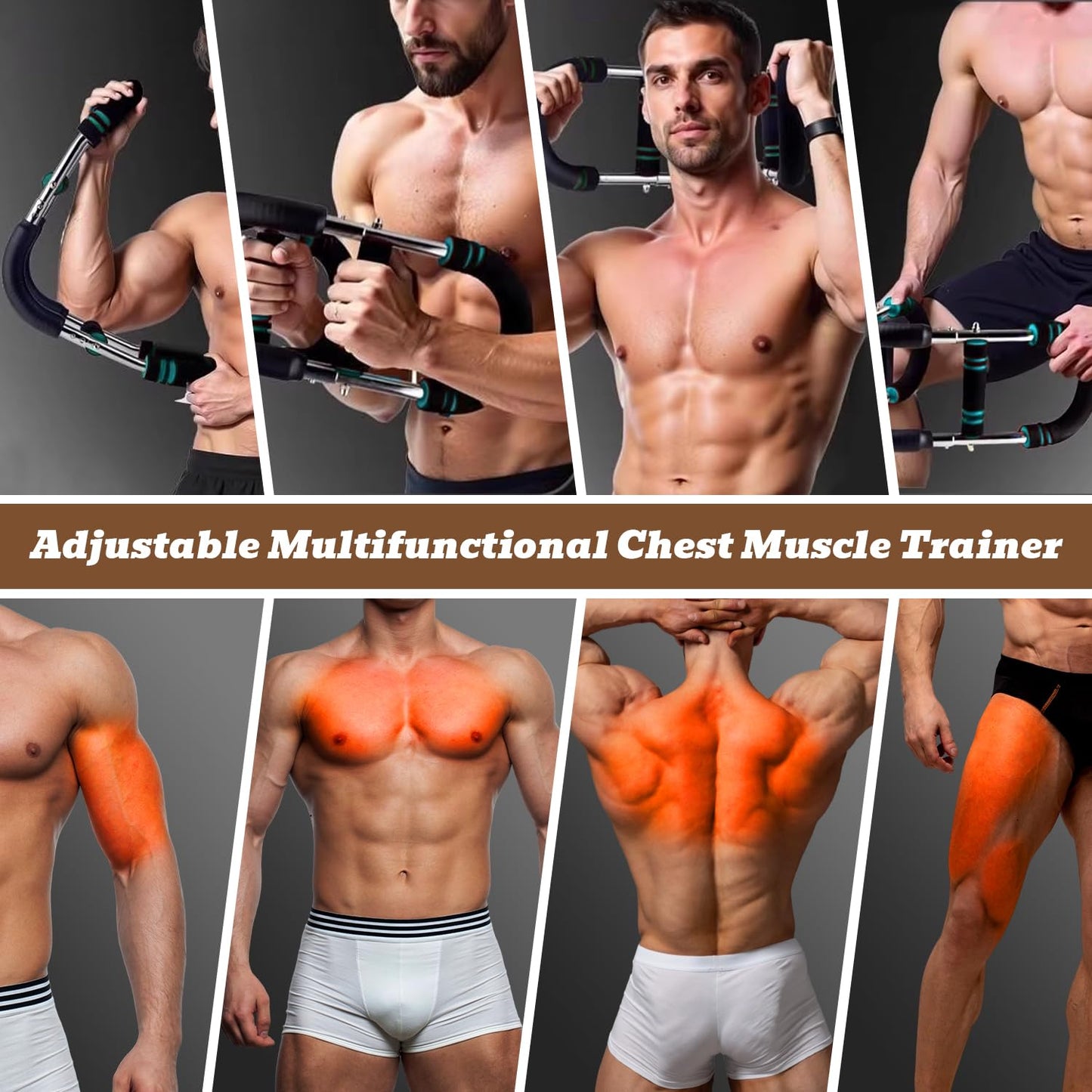 Twister Arm Trainer for Men, Adjustable Chest Workout Equipment, Forearm Triceps Chest Enhanced Exercise Strengthener, Chest Clip Muscle, Portable Spring Resistance for Home Fitness (U60-100lbs kit)