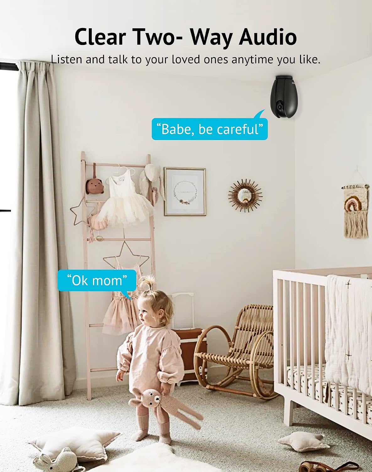 LaView 1080P 360 Camera,2-Ways Indoor Security Camera, Home Security Camera with Sound & Motion Detection, Baby Monitor