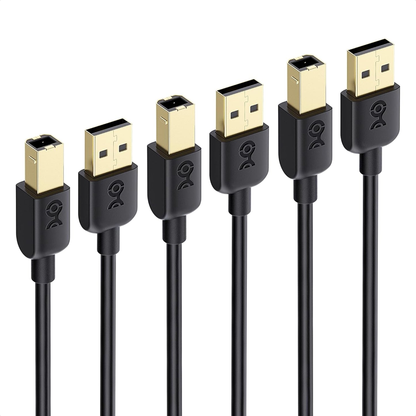 3-Pack 3ft, Cable Matters Short USB Printer Cable - USB A to B Cable, Compatible with Printer, External Hard Drive