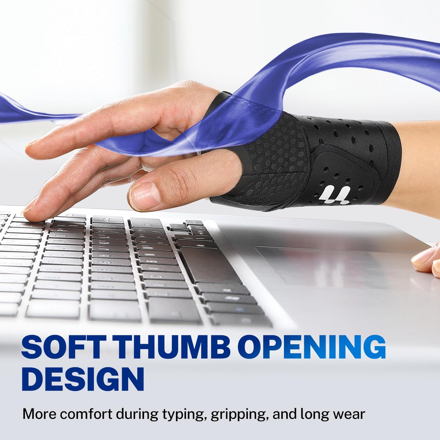 Wrist Brace for Carpal Tunnel, Ultra Thin & Breathable, Soft Thumb Design, Ajustable Wrist Support for Typing, Tennis, Golf, Sleep & Daily Use (Not for Thumb Pain), Fits Both Left & Right Hand, S/M