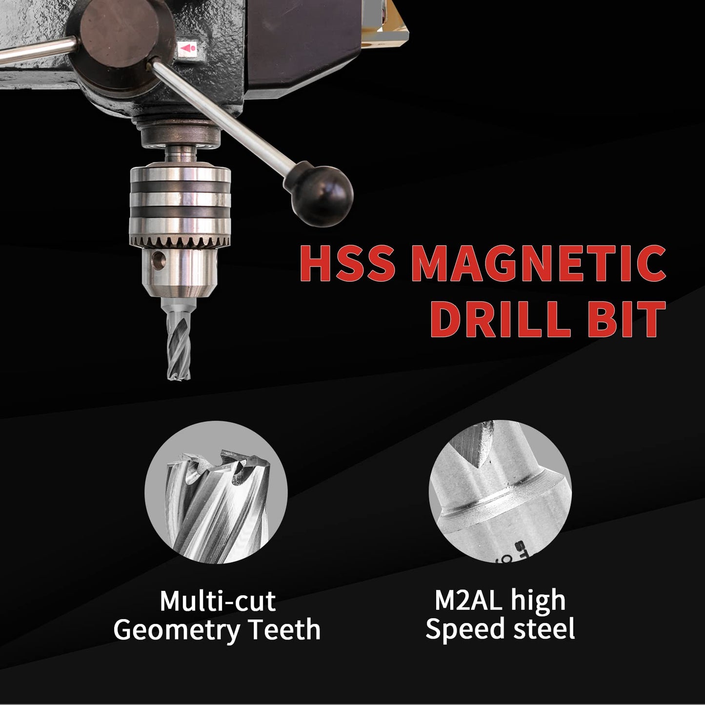 S&F STEAD & FAST Annular Cutter Set 6 Pcs, M2AL HSS Mag Drill Bits Kit, 3/4” Weldon Shank, 1” Cutting Depth, 1/2” to 1-1/16” Cutting Diameter, use with Magnetic Drill Press