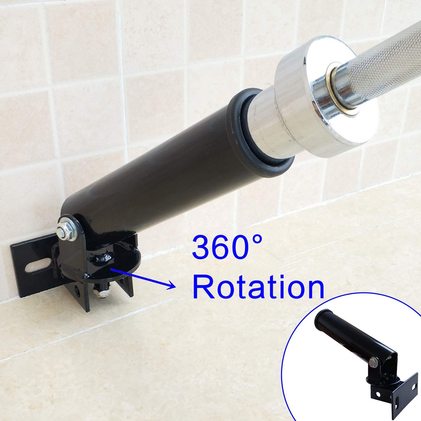 Wall Mount Post Landmine Attachment for Barbell Bar with 360 Degree Rotation, T-bar Row Attachment Landmine Base, Fitness Exercise Equipment Fits 2 Inch Olympic Bars (UP)