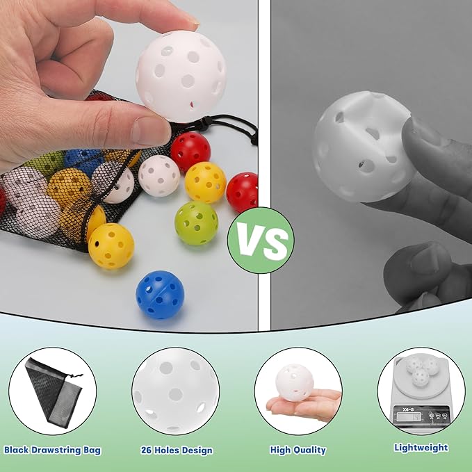 Coopay 72/150/300 Pack Practice Golf Balls, 42mm Plastic Golf Training Balls with a Drawstring Bag Hollow Sports for Swing Practice Driving Range Backyard Home Indoor Outdoor Use