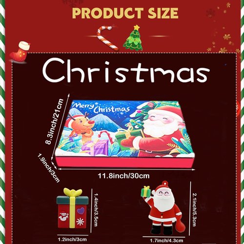 Christmas Advent Calendar 2025 - 24 Unique 3D Toys & Decorations for Kids | Santa, Snowman & More