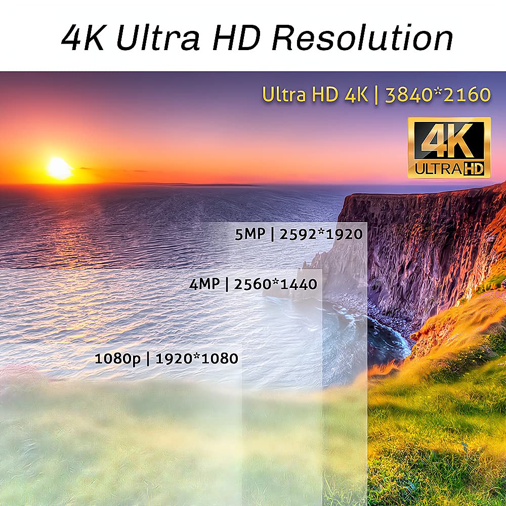 GW Security 8 Channel Smart AI PoE NVR Ultra-HD 4K (3840x2160) Security Camera System with 6 x 4K (8MP) 2160P Face Recognition/Human/Vehicle Detection Waterproof Microphone IP Dome Camera