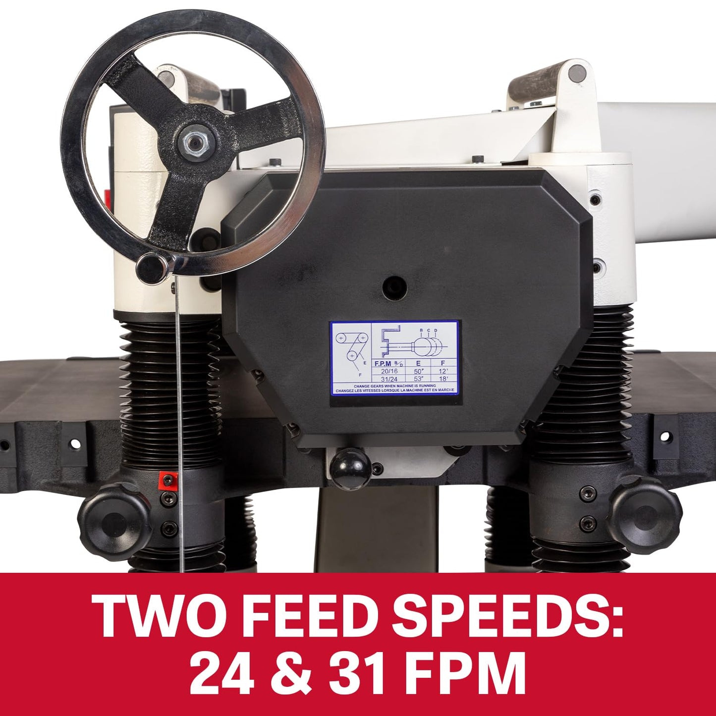 JET Black 20-Inch Thickness Planer for Woodworking, Helical Style Cutterhead with 2-Speed (24 FPM / 31 FPM) Feed Rate, 5 HP, 230V 1Ph (JPW-208HH-BLK)