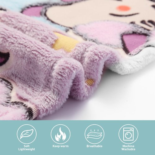 BYKOSY Glow in The Dark Blanket Unicorn Pattern for Unique Birthday Gifts for Girls Boys Teens, Lightweight Soft Cozy Warm Fuzzy 50"×60" Purple