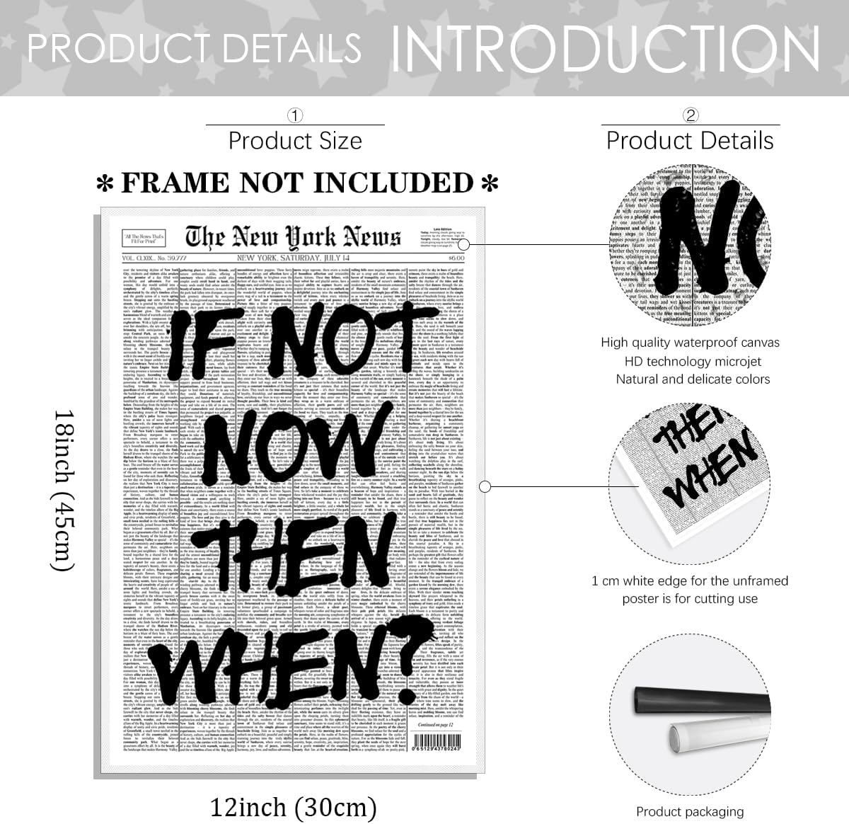 Positive Affirming Quotes Poster - Black and White Wall Art for Retro Apartment Decor | 24x36 Inch Unframed