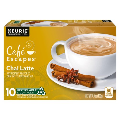 Café Escapes Chai Latte, Single-Serve K-Cup Pods, 60 Count