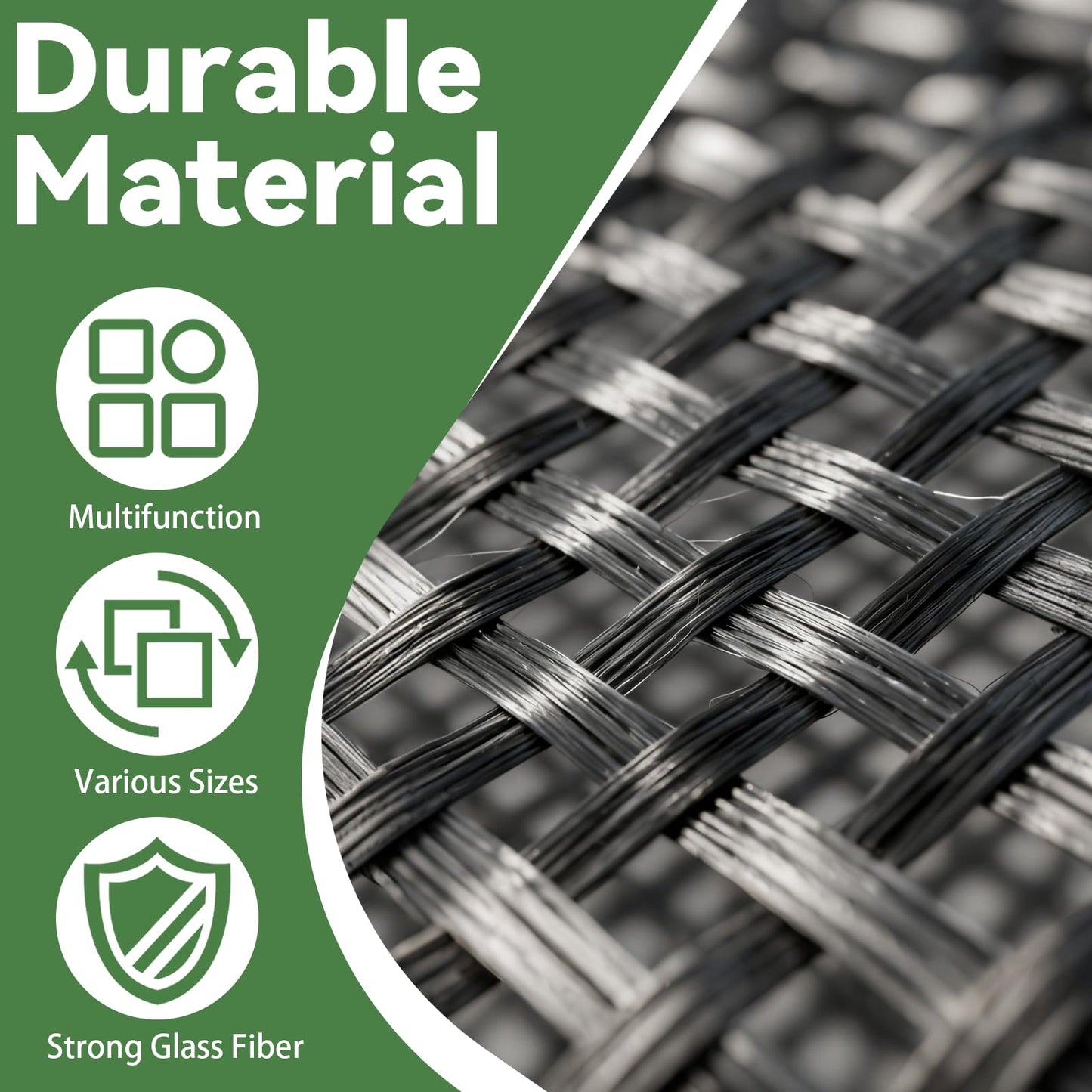 4ft x 50ft Fiberglass Geogrid for Retaining Walls, Bi-Directional 50kN Tensile Strength Geo Grid, 0.8" Mesh Soil Stabilization Fabric for Retaining Walls Up to 6 ft, Driveways & Ground Reinforcement