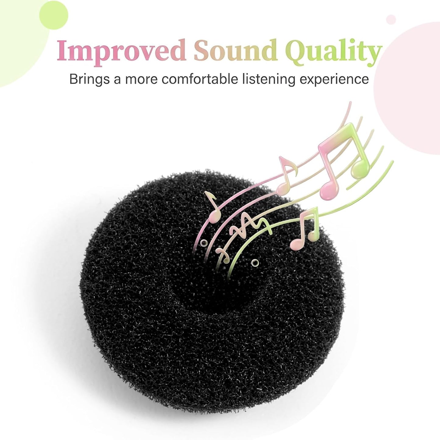 LXUEJIE 50 18mm Headsets, Pcs Earbud Sponge Cover Protector, Soft Foam Tips Earbud Covers, Black Replacement Sponge