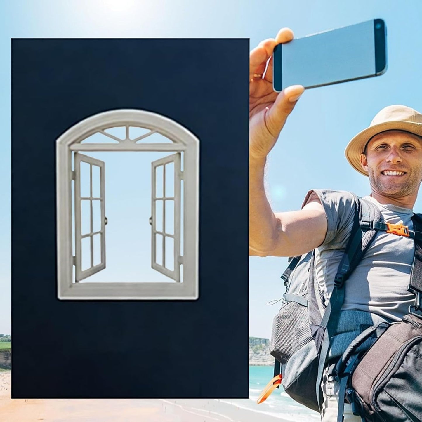 Generic 1 Window Photography Props - Portable Fun Reusable Picture Framing, Piece Travel Photos Window Frame Props
