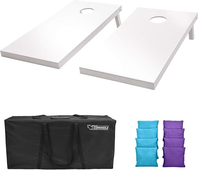 GoSports 4 ft x 2 ft Regulation Size Wooden Cornhole Boards Set - Includes Carrying Case and Over 100 Optional Bean Bag Colors