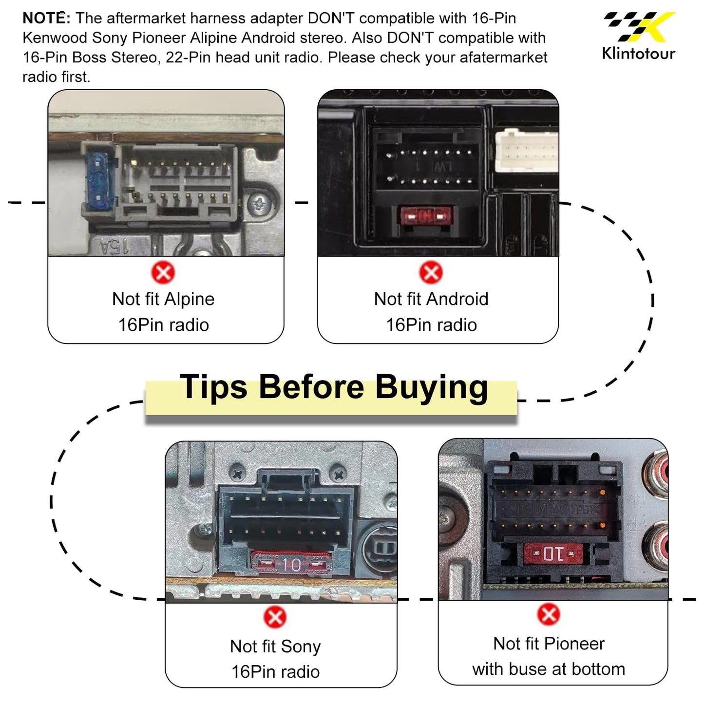 20-Pin AV6116Bi AV6117B BV9358B BV9386NV BV9973 BV9976 BV9978 Radio Wiring Harness Connector Compatible with Boss