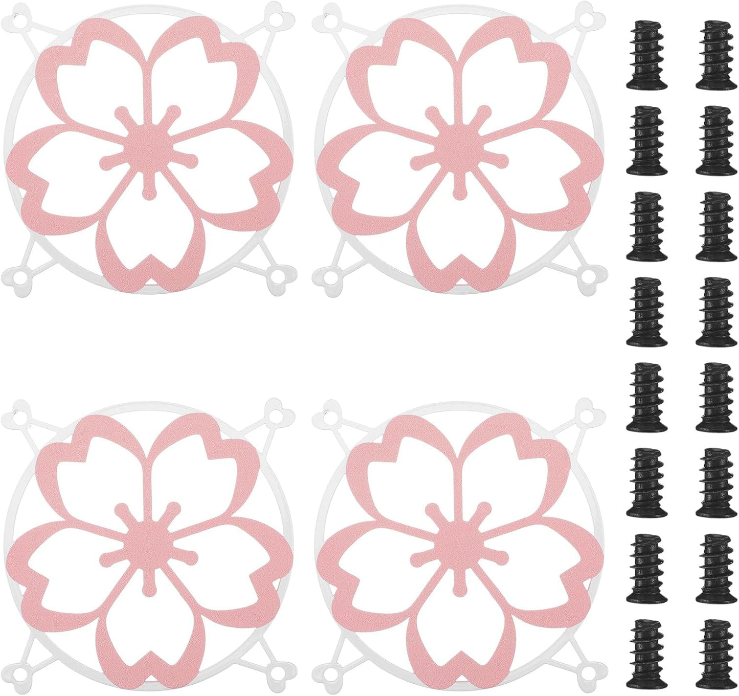 4 120mm Lounsweer Pcs Pink Sakura Guard Fan Grill Metal PC Fan Grill Cover with Screws Cute Computer Accessories