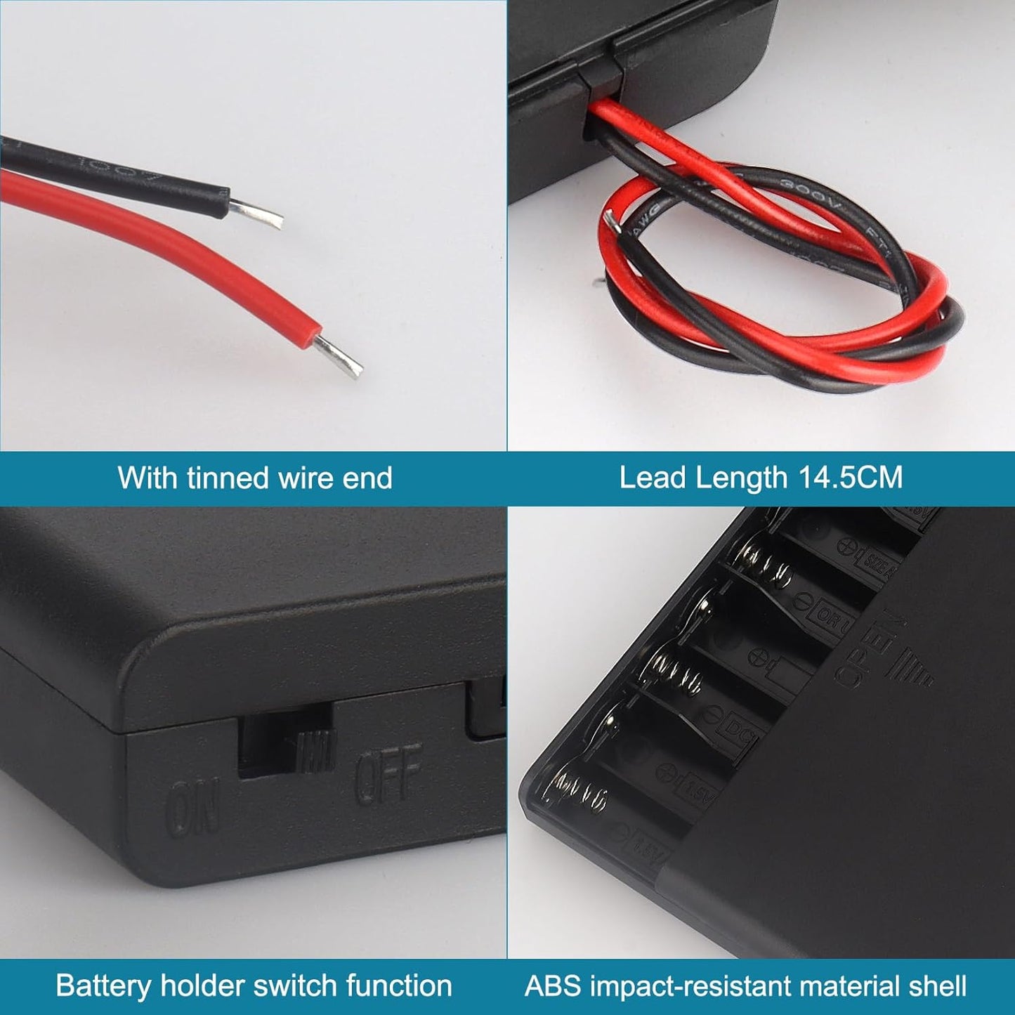 VWEICYY 2 8 Leads,2PCS 8 1.5V x AA Battery Holder housing with x AA Battery Holder Case