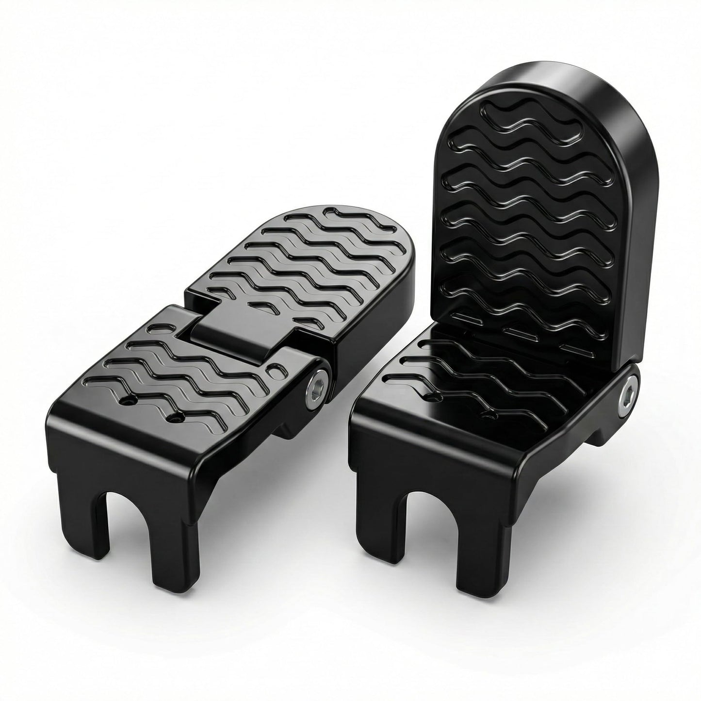 RHEOLITH Heavy Duty E-Bike Foot Pegs for 15mm(0.59") Axle ONLY, Anti-Slip Foldable Rear Pedals for Passenger, Manganese Steel Reinforced Aluminum Bike Footrests for E-Bike, MTB & Folding