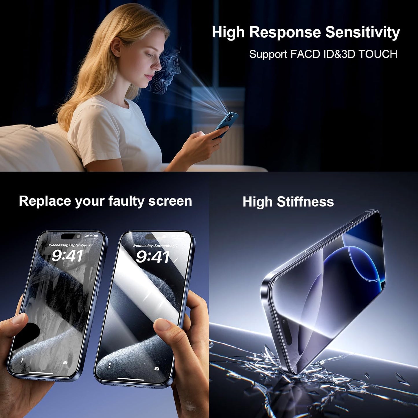 Aujinhaigx 13 6.1 inch, 3D A2482,A2631,A2633,A2634,A2635 for iPhone Screen Replacement Touch LCD Screen Display