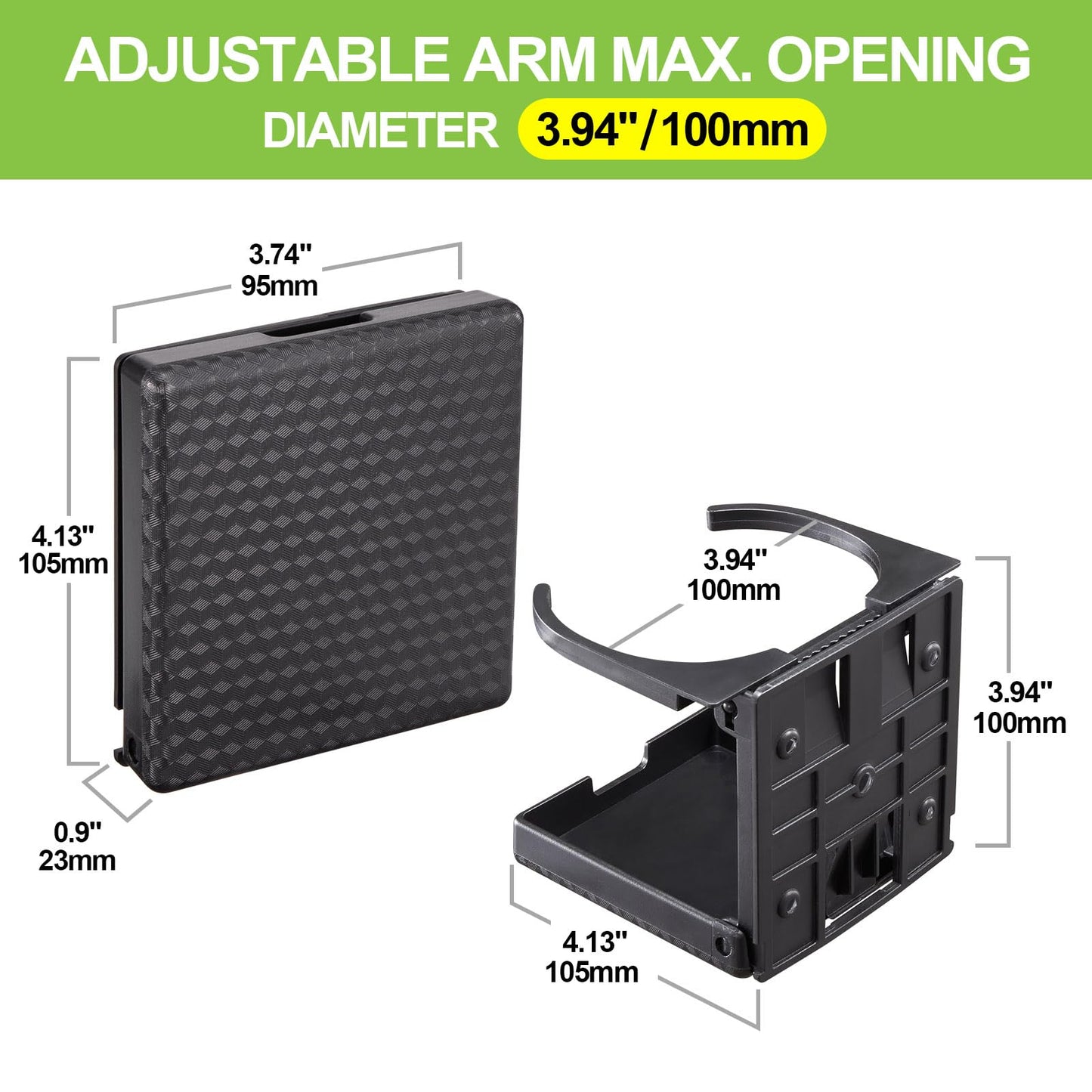 Spurtar 2pcs Boat Cup Holder Suitable for Most Size Mugs Water Bottle Drink 2.36-3.94Inch/60-100MM Adjustable Folding Wall Car Desk Cup Holder for Trucks, RVs, Vans, Boats, Campers, Caravans