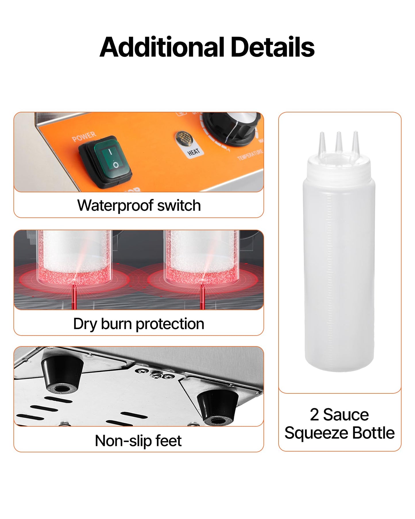 VEVOR Electric Bottle Warmer with Bottles, 0.8x2 LCommercial Cheese Dispenser, Hot Fudge Warmer 86-185℉ Temp Adjustable, Plastic Double Bottles Nacho Cheese Warmer, for Hot Fudge Cheese Caramel