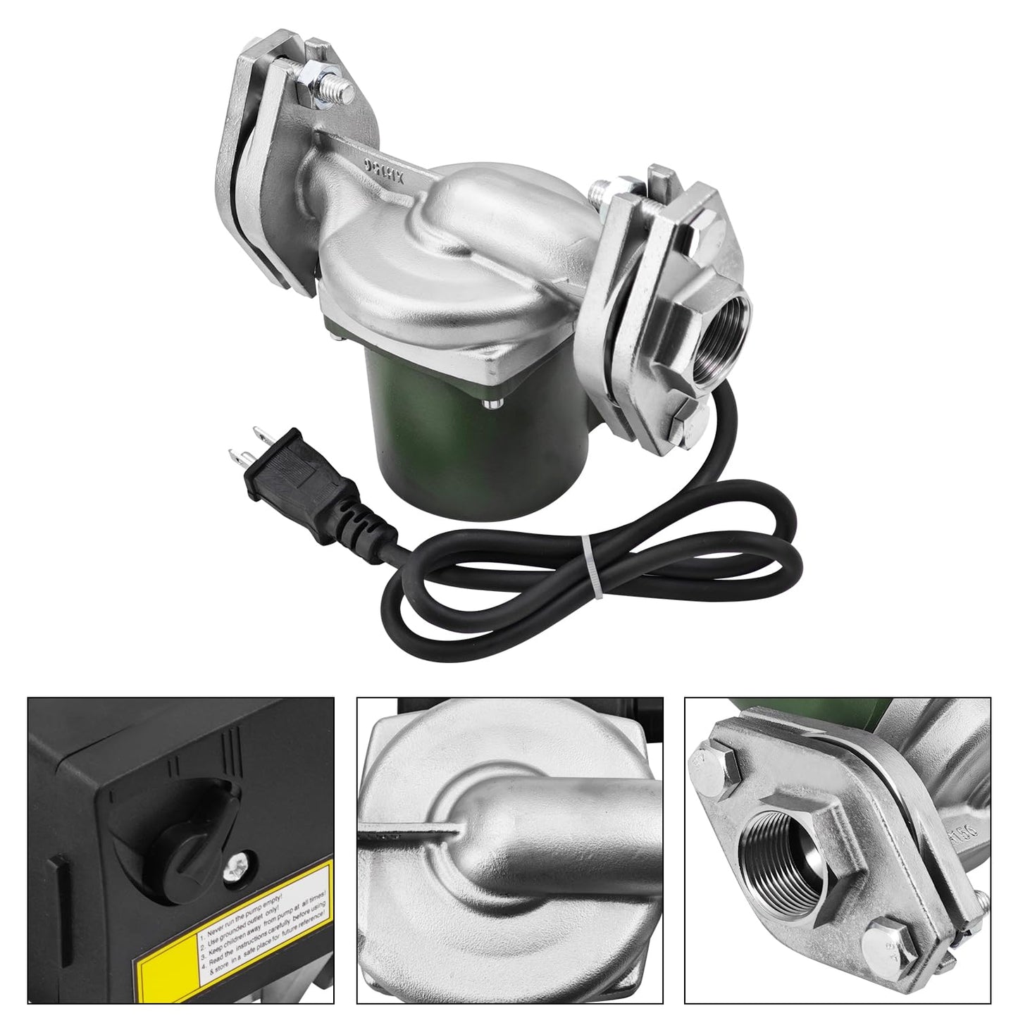 Beenhuco 0013-SF3 Stainless Steel 1/6 HP Circulator Pump 115V SS Circulator Pump with Rotated Flange Replacement for 0013-SF3