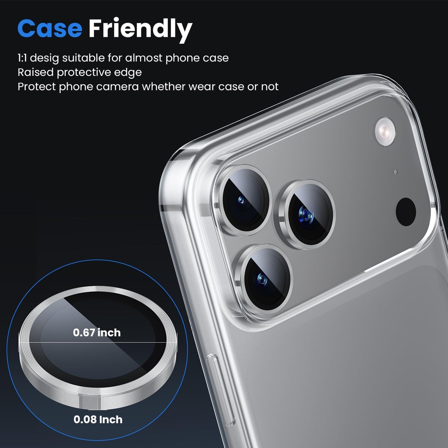 17 17 WSKEN for iPhone Pro/iPhone Pro Max Camera Lens Protector - [Original Shooting Mode] Shatterproof Metal HD