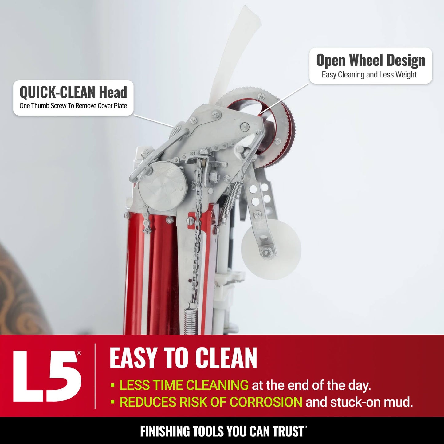 LEVEL5 Automatic Drywall Taper | Fast Taping of Flats & Butt Joints | Quick-Clean Head | Precision Machined Aluminum & Stainless | Sheetrock Gyprock Wallboard | 4-760