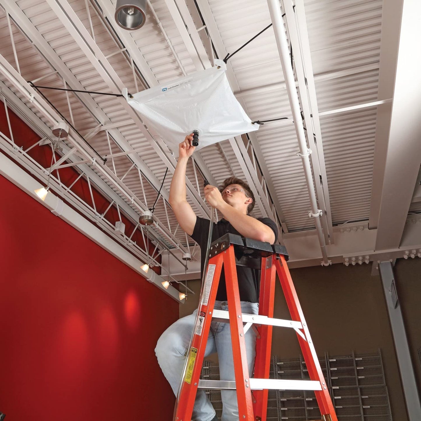 PIG Quick Response Roof Leak Diverter Tarp Kit with Hanging Straps - 30" x 30" - PMB30587-WHS