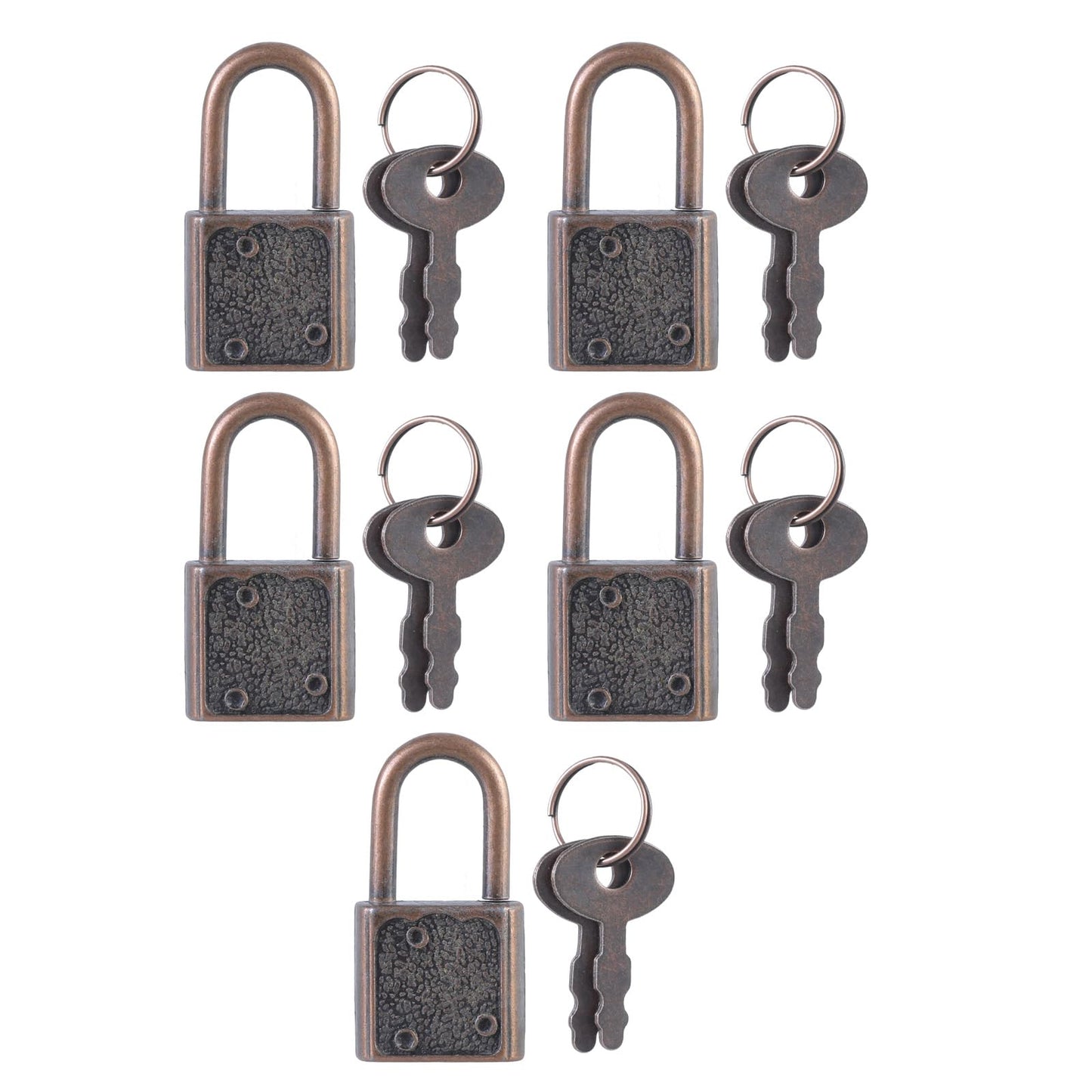 RGYBAO 5Pcs Zincs Alloy Padlock Portable Suitcases Locker Securing Lock Small Luggage Box Lock with Key Diaries Padlocks Key Lo