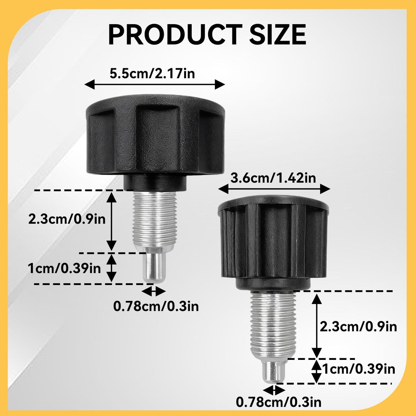 Frdhee 4Pcs Pop Pull Pin Knob M16, Adjustment Fitness Pop Pull Pin Knob for Fitness Equipment, Exercise Bike Pin Knob Replacement Parts for Fitness Equipment Exercise Machines