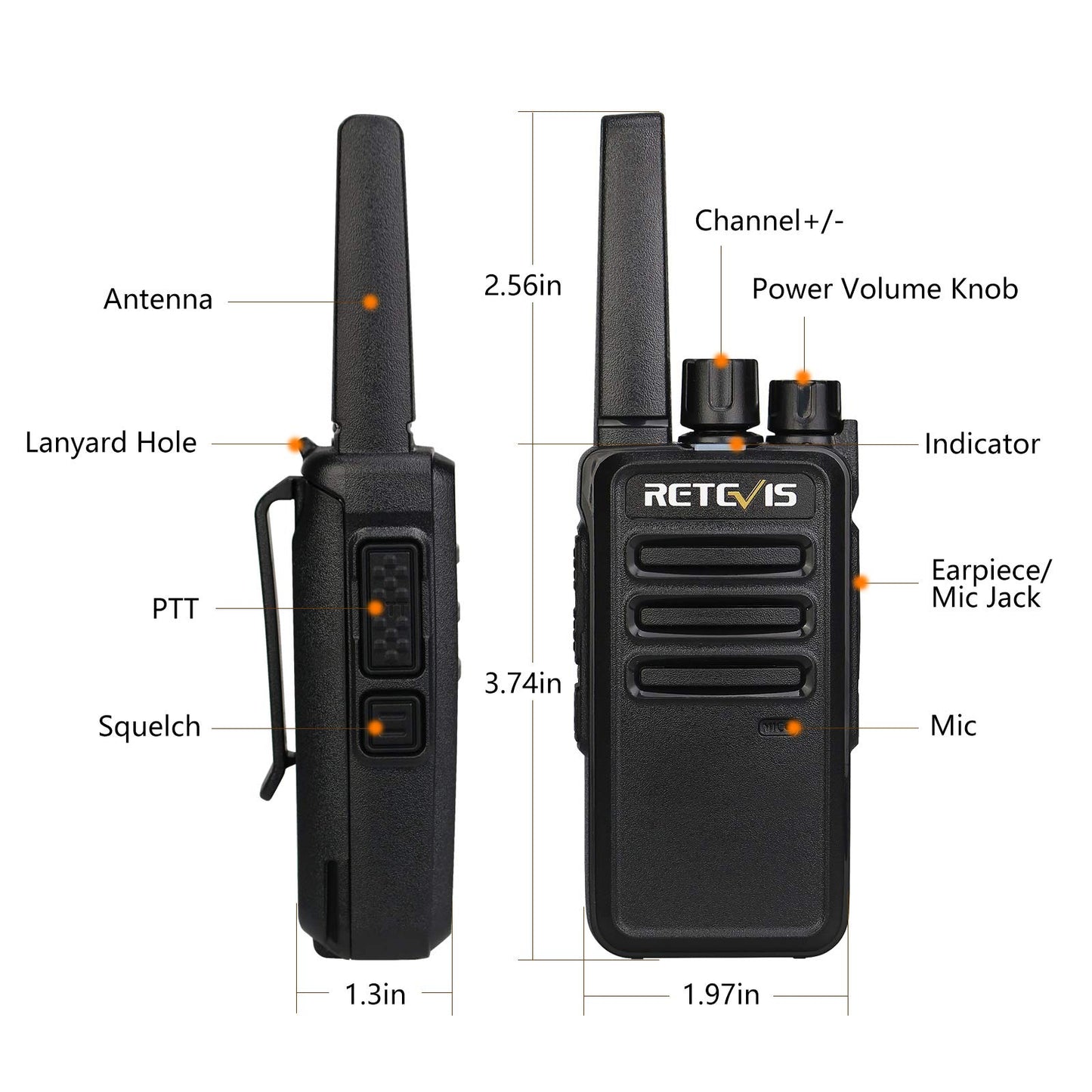 Retevis RT68 Walkie Talkies with Earpiece,2 Way Radios Long Range,Heavy Duty Walkie Talkies for Adults,Rechargeable with USB Charger Base, for Restaurant School Manufacturing Healthcare(20 Pack)