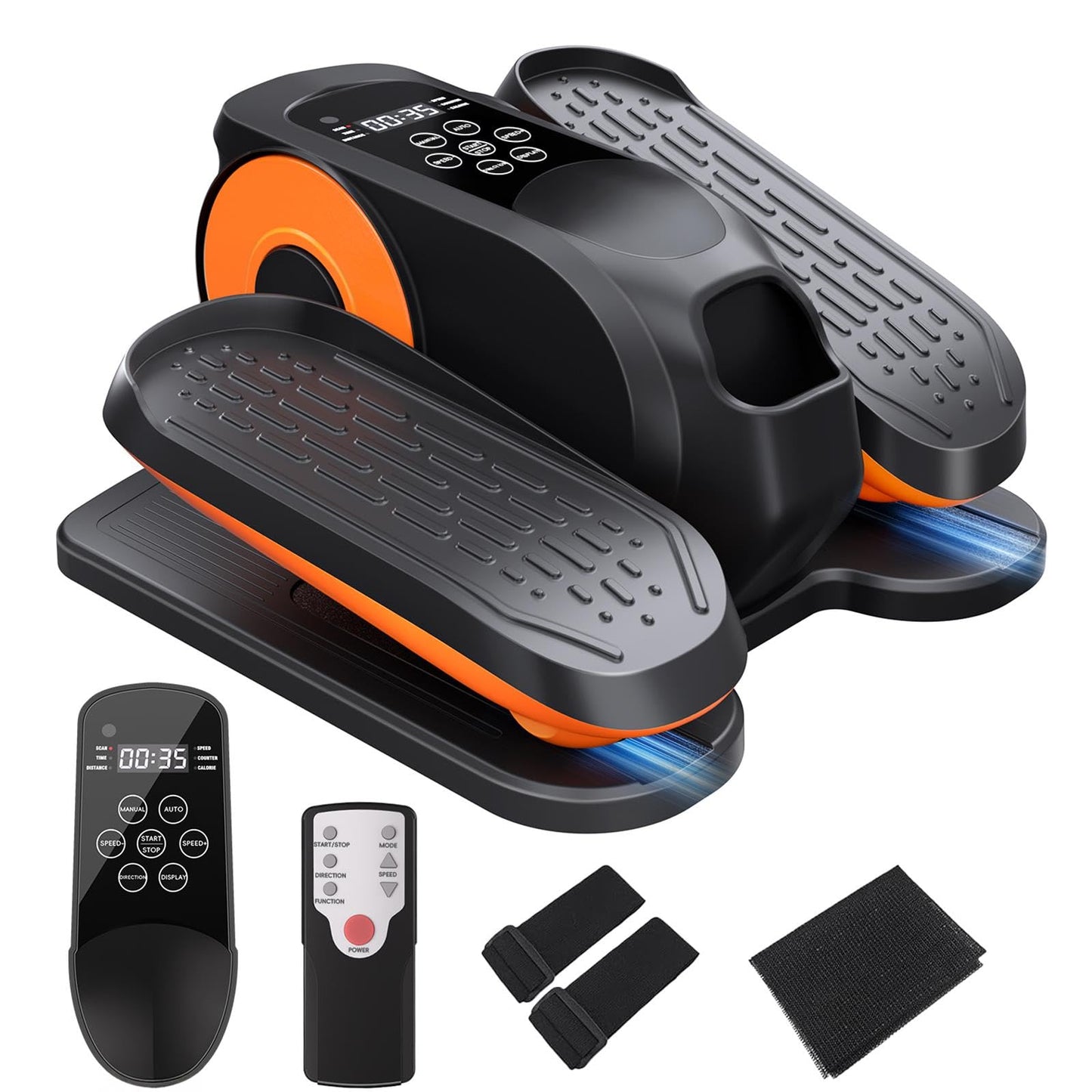 Under Desk Elliptical Machine,Foot Exerciser for Seniors Fully Assembled, Quiet & Portable Electric Seated Pedal Exerciser with Remote Control & 12 Adjustable Speeds
