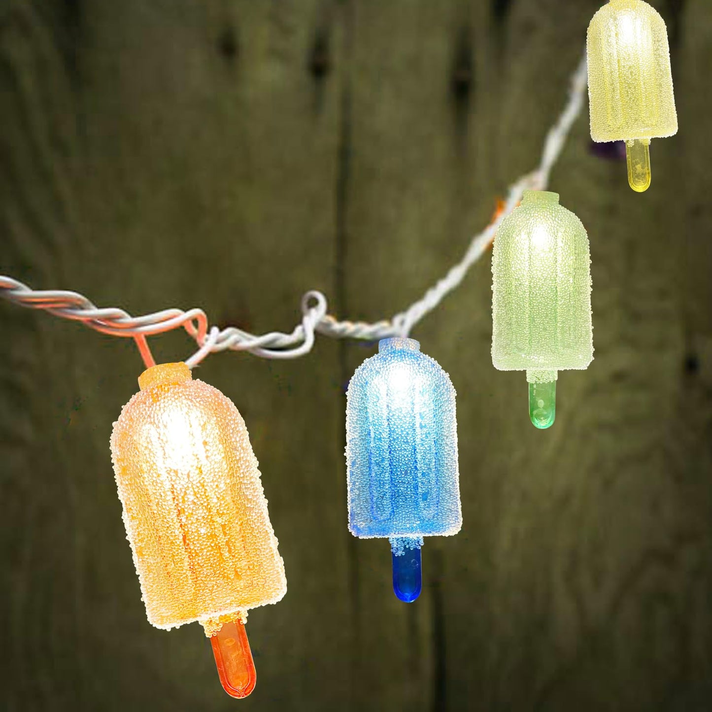Oviejo Colorful Ice Cream String Light, 8.5FT, 10 LED, Gaza Popsicle, Plastic, Model X0043GV67J
