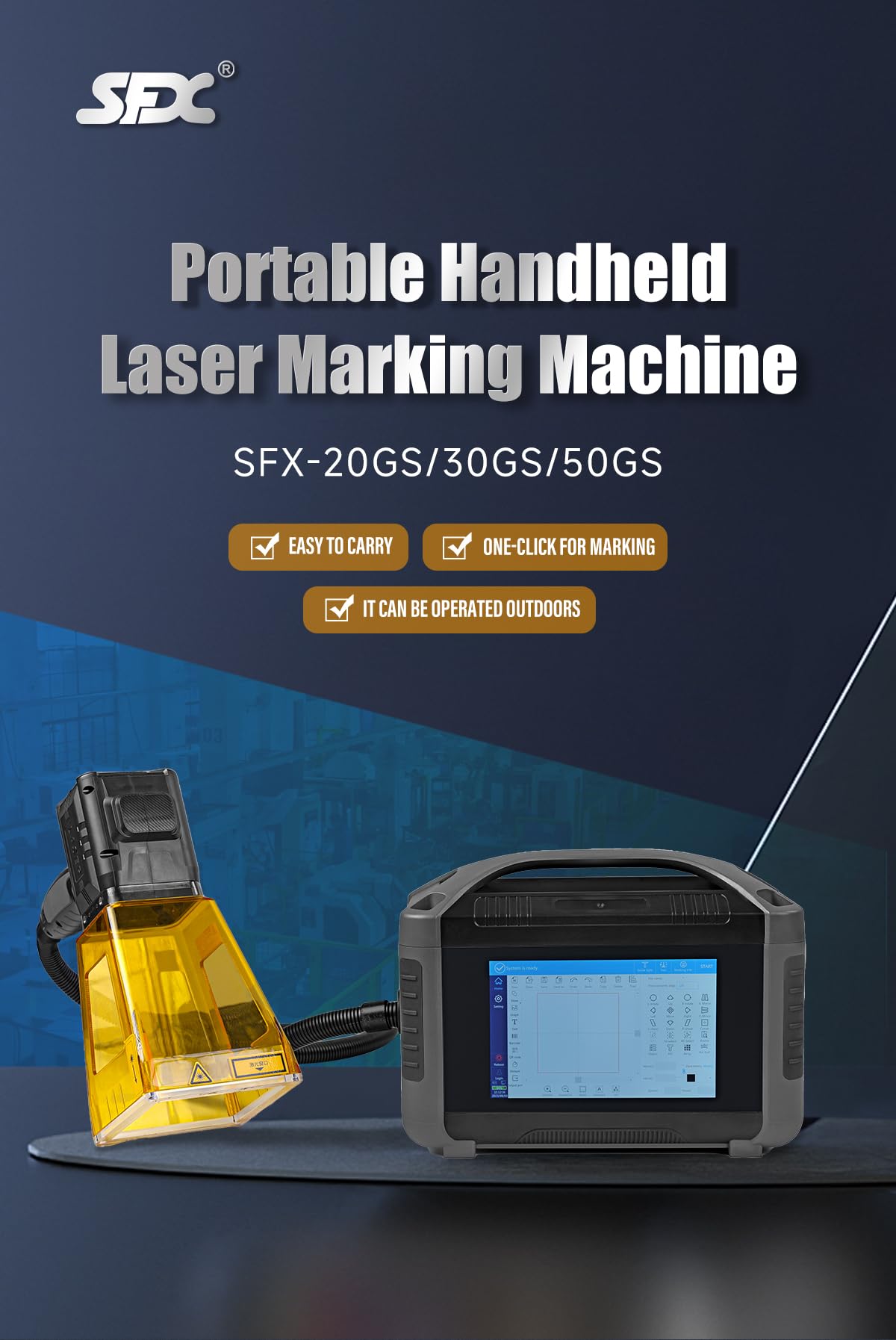 Fiber Laser Engraver Handheld Laser Marking Machine 30W Portable Laser Marker 100mm Logo Printing for Metal 110/220V Laser Engraving Machine for QR Text,Nameplate Laser Class II,Output Power 0.874mW