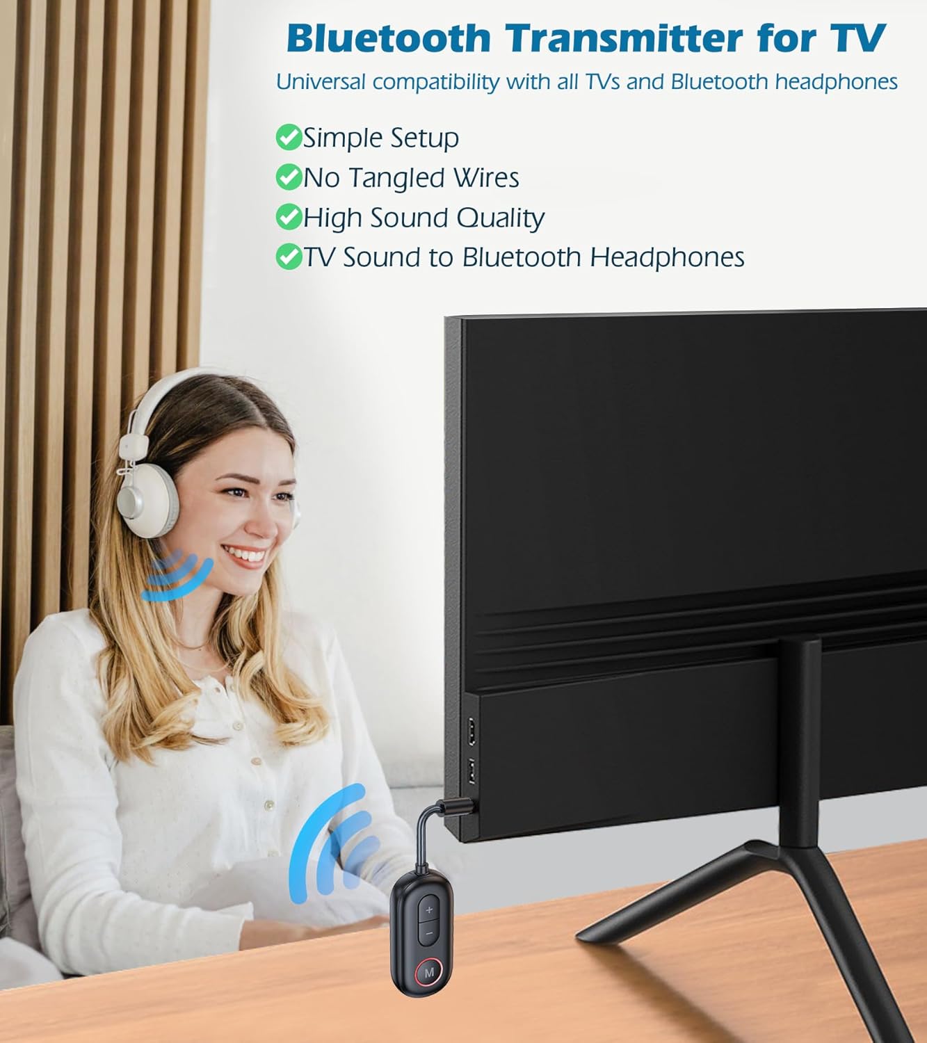 KAIY 3.5mm Airplane Bluetooth Adapter for Headphones, Bluetooth Transmitter for TV to Headphones, Car Adapter
